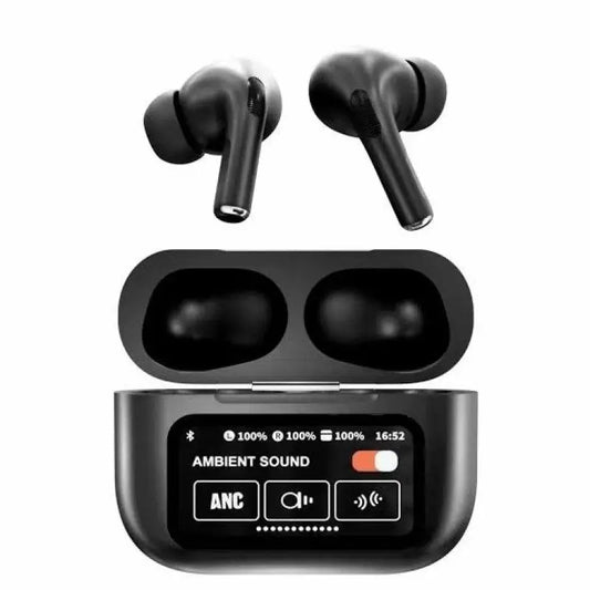 A9 Pro Wireless Earbuds with Smart Touch Screen Display, ANC ENC Noise Cancellation, Ambient Sound & Bluetooth
