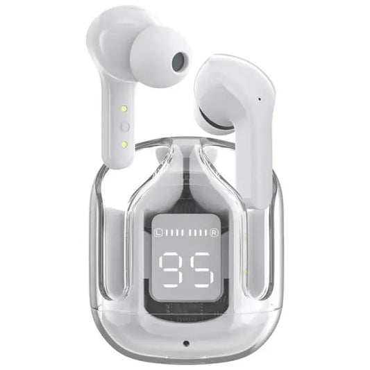 Air 31 Transparent Wireless Earbuds Bluetooth 5.3 with LED Digital Display, Stereo Sound & Touch Control