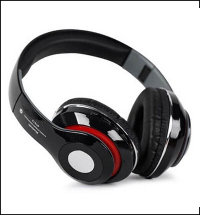 Black Bluetooth Headphones with Red Ring | Deep Bass, Wireless Audio & Long Battery Life