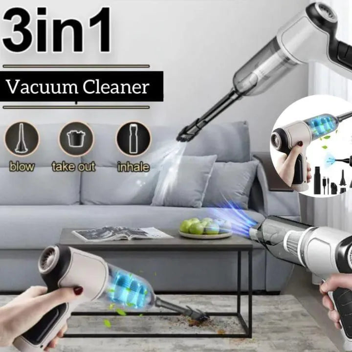 Portable 3-in-1 Vacuum Cleaner | Cordless Handheld Dust Cleaner