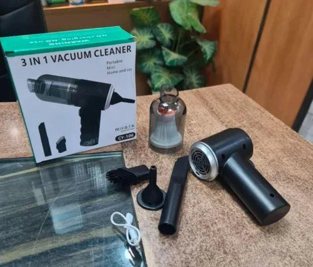 Portable 3-in-1 Vacuum Cleaner | Cordless Handheld Dust Cleaner