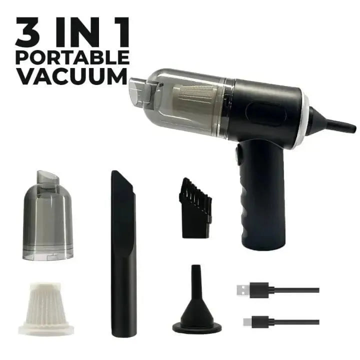 Portable 3-in-1 Vacuum Cleaner | Cordless Handheld Dust Cleaner