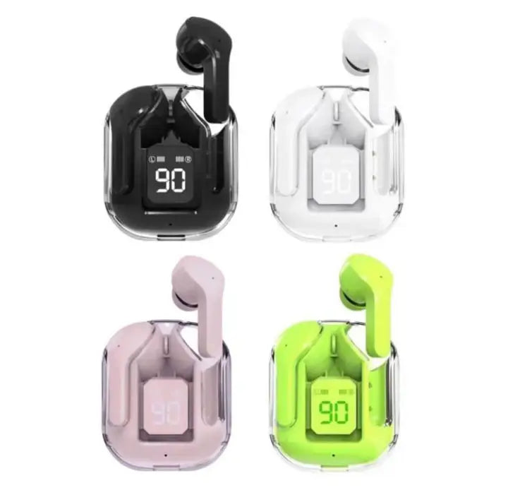 Air 31 Transparent Wireless Earbuds Bluetooth 5.3 with LED Digital Display, Stereo Sound & Touch Control