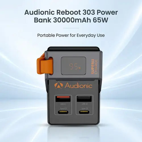 Audionic Reboot 303 30000mAh Power Bank | 65W Fast Charger | Portable Power Bank