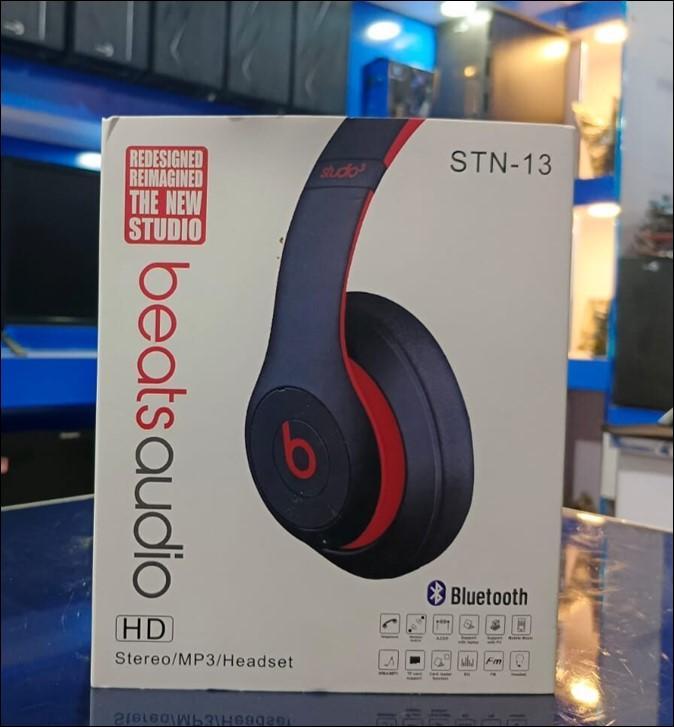 Black Bluetooth Headphones with Red Ring | Deep Bass, Wireless Audio & Long Battery Life
