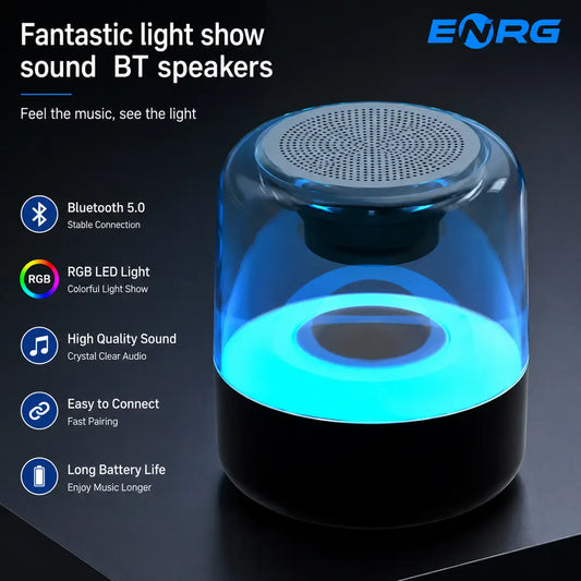RGB Light Show Bluetooth Speaker | Wireless Portable Mini Speaker with Deep Bass, Built-in Rechargeable Battery & LED Light Effects