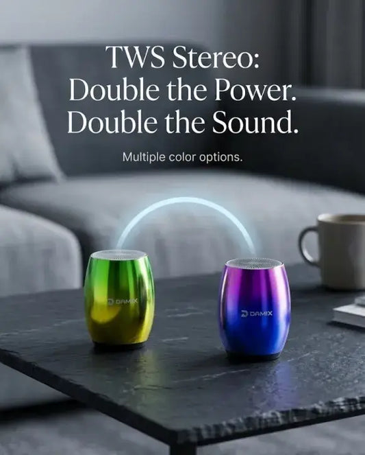 Damix Dm-001 Portable Mini Bluetooth 5.3 Speaker  TWS Aluminum Alloy Wireless Audio  TF Card & Type-C Supported