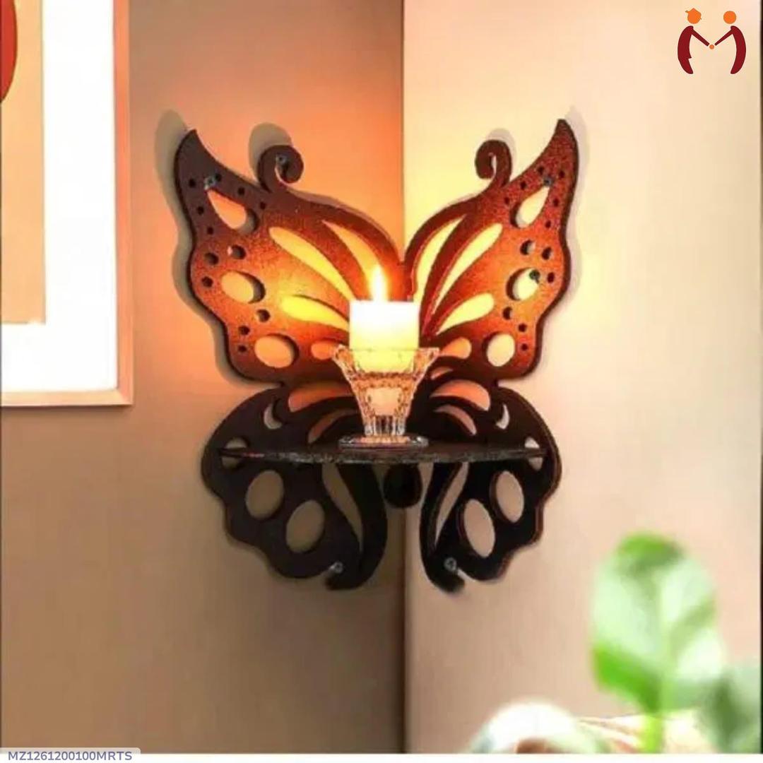 Butterfly Wall Shelf Black MDF | Small Space Storage & Wall Decor