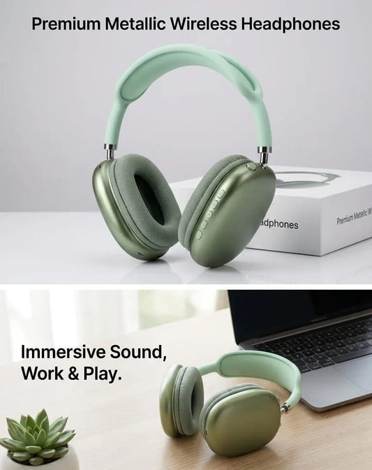 White Bluetooth 5.0 Wireless Headphones | 400mAh Battery, Deep Bass & Long Battery Life