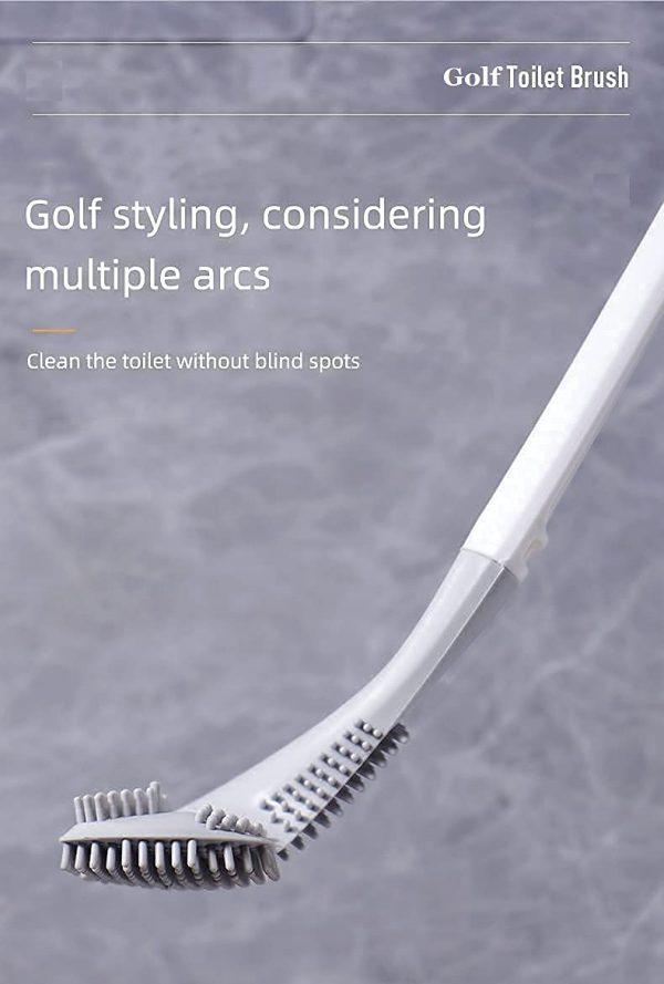 Golf-Headed Toilet Brush | Grey TPR Bathroom Cleaning Brush