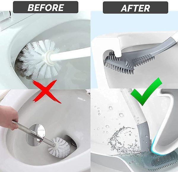 Golf-Headed Toilet Brush | Grey TPR Bathroom Cleaning Brush