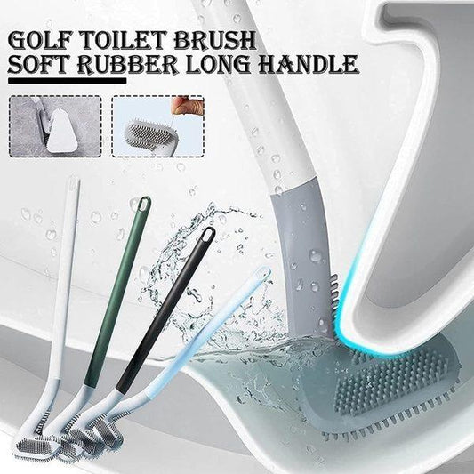 Golf-Headed Toilet Brush | Grey TPR Bathroom Cleaning Brush