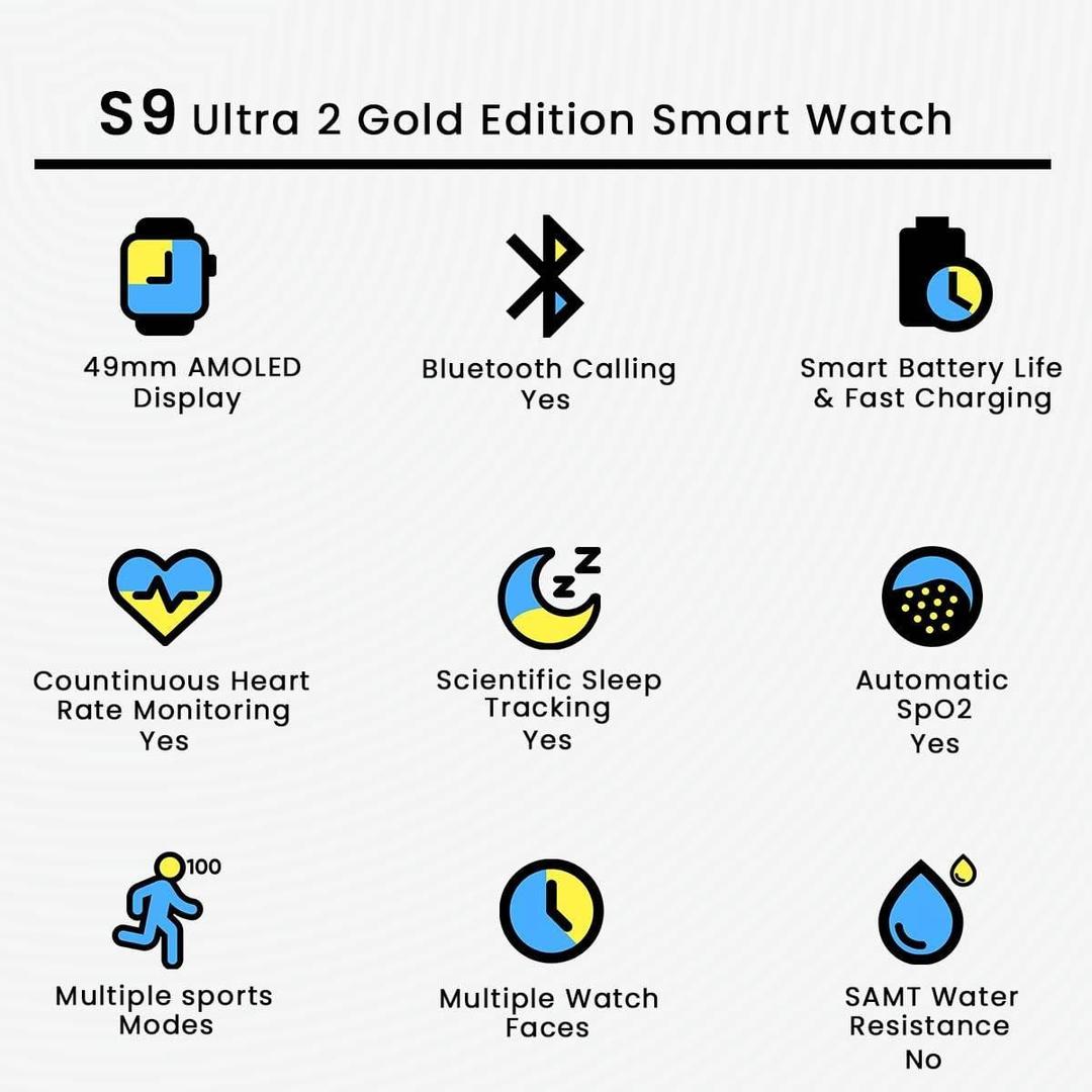 Health Smart Watch Gold Orange | Bluetooth 5.3 Smartwatch with Fitness Tracking, Touch Screen & Stylish Design