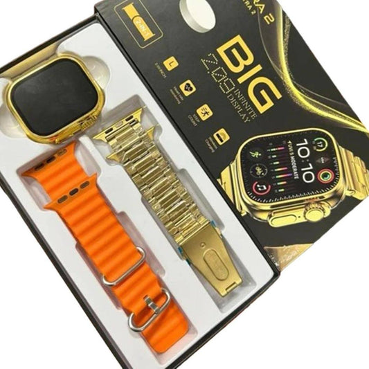Health Smart Watch Gold Orange | Bluetooth 5.3 Smartwatch with Fitness Tracking, Touch Screen & Stylish Design
