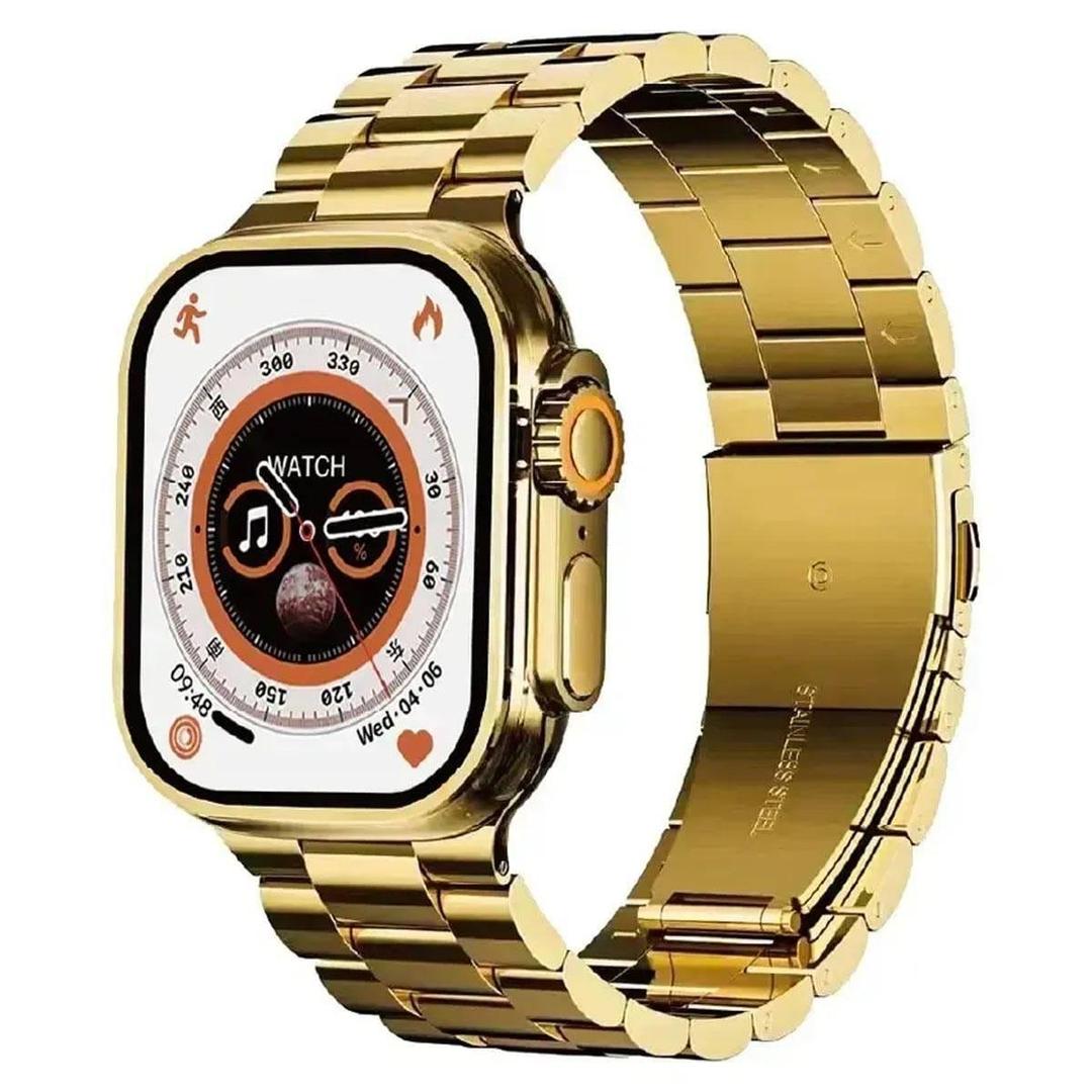 Health Smart Watch Gold Orange | Bluetooth 5.3 Smartwatch with Fitness Tracking, Touch Screen & Stylish Design
