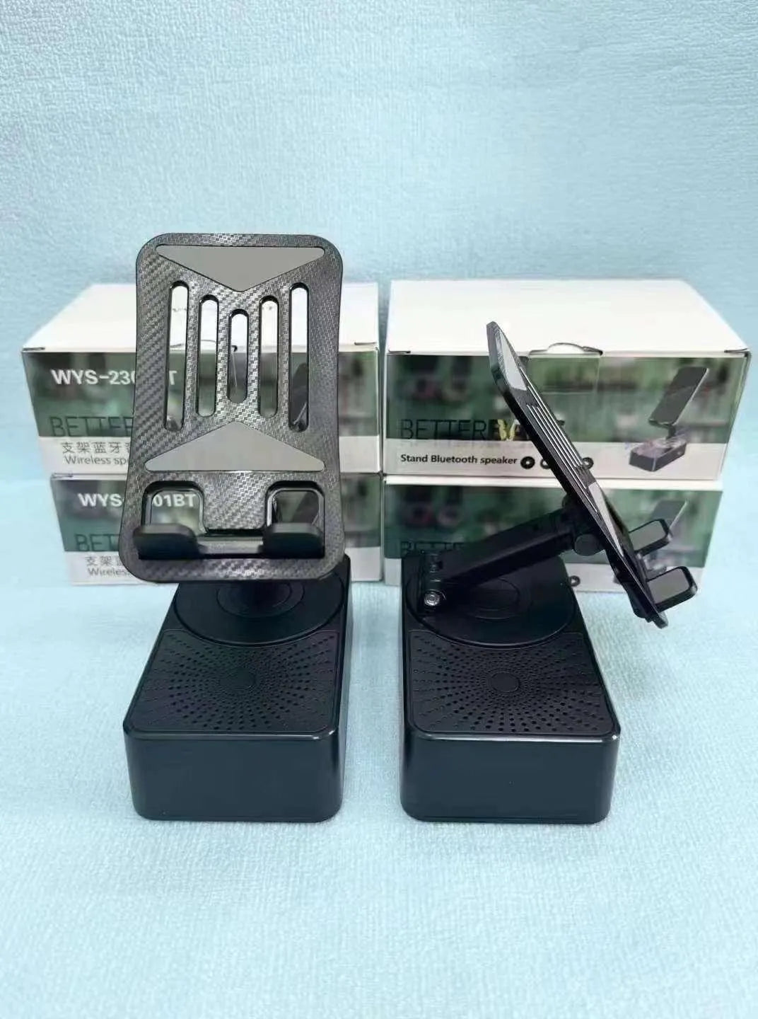3-in-1 Bluetooth Speaker Phone Stand – Foldable Wireless BT Speaker Holder