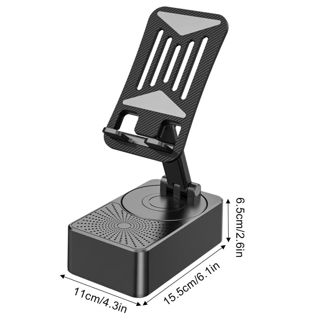 3-in-1 Bluetooth Speaker Phone Stand – Foldable Wireless BT Speaker Holder