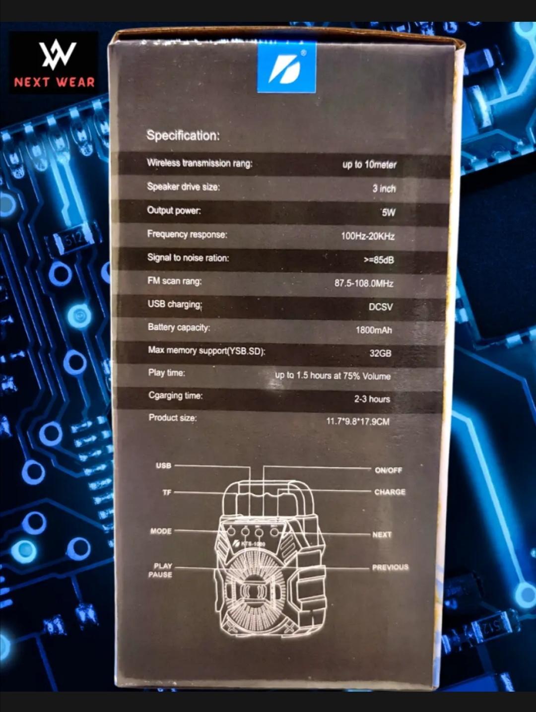 Bluetooth Speaker Black Aluminum Portable Wireless Speaker | Powerful Bass, HD Sound, Compact Party Speaker with Bluetooth Connectivity