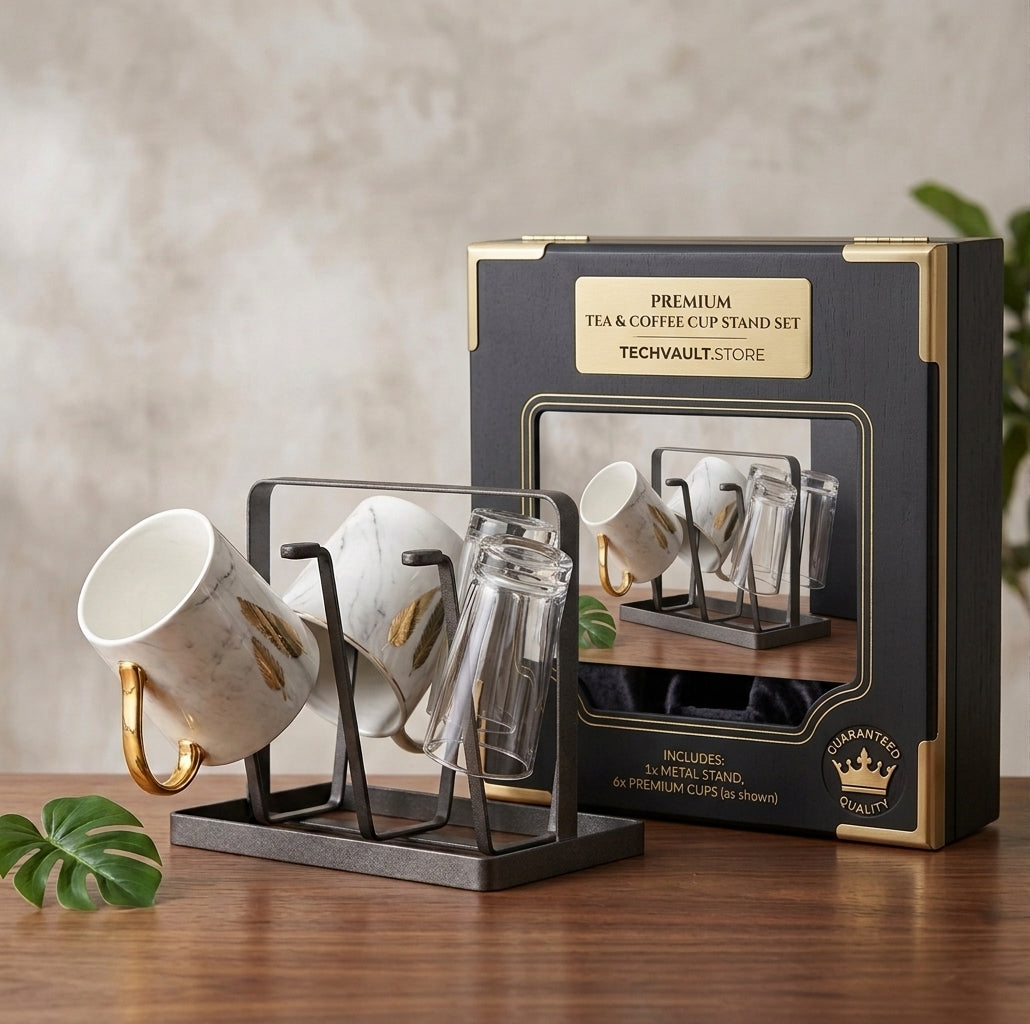 Metal Glass Holder for Home Decor | Modern Tabletop Display