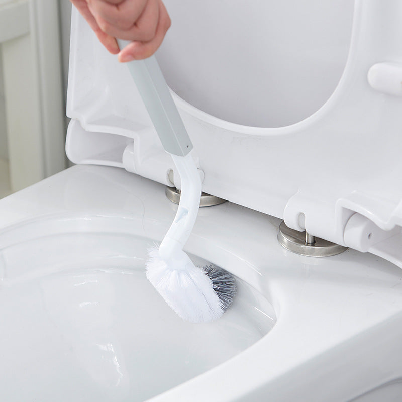 Modern Toilet Brush & Trash Can Set | White Bathroom Cleaning & Waste Bin Combo