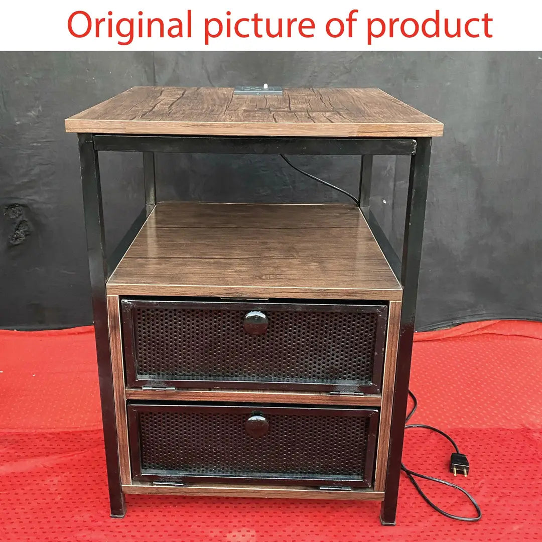 Wooden Coffee Table with Iron Frame | Brown Modern Table