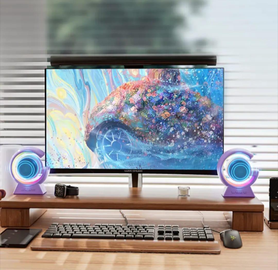 RGB Touch Lamp Bluetooth Speaker – Wireless Music Speaker with Colorful LED Lighting & Voice Control
